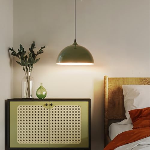 Green Plug in Pendant Light 2 Packs 11.8inch, Farmhouse Pendant Light, Kitchen Pendant Light, Pendant Lights Kitchen Island, Hanging Lights with Plug in Cord for Kitchen 14.7 ft - Image 6