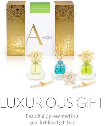 AGRARIA Citrus & Floral PetiteEssence Collection, Handmade Sola Flower Reed Diffuser Set of 3, Luxury Home Fragrance Scented Oil Diffuser Gift Set - Image 5