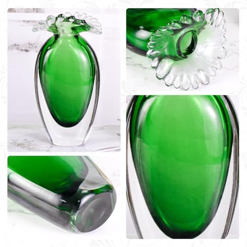 KAMMAK Glass Vase,Colored Hand Blown Decorative Vase - Image 4