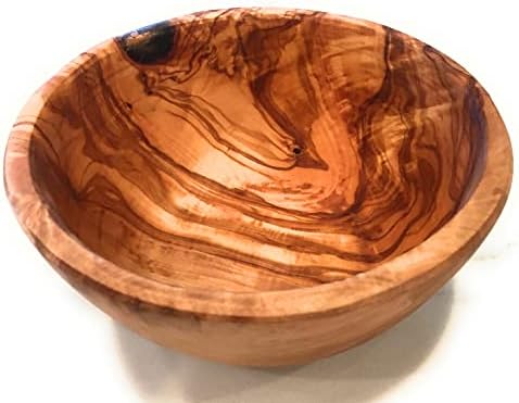 7" Artisan Olive Wood Serving Bowl/Mini Bowl Farmhouse Décor Serveware for Fruit, Snacks, Salad, Dips, Keys, Potpourri. In Sm 6", Med 7", Lg 8", XL 11", XXL 12". (Medium 7 inch) by OrchardHardwoods