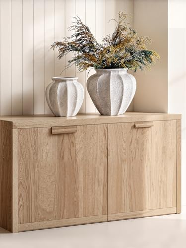 LE TAUCI White Ceramic Vase, 9.3-Inch Textured Flower Vase, Rustic White - Image 7