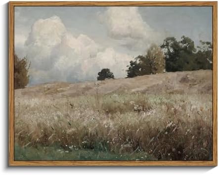 InSimSea Framed Canvas Wall Art Vintage Decor, Cornfield Countryside Scenery Rustic Farmhouse Wall Decoration, Country Decor Wall Art for Bedroom, Living Room Kitchen Bathroom, 11"x14" by InSimSeaArt