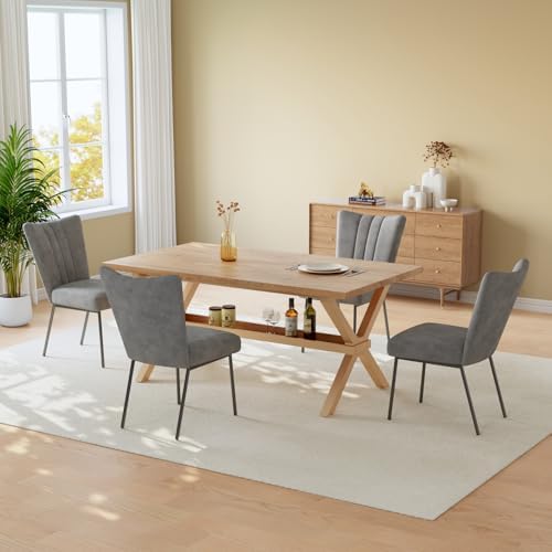 HIPIHOM Dining Table Set for 4,Kitchen Table with Dining Chairs - Image 2
