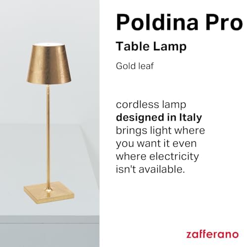 Zafferano, Poldina Pro, Rechargeable Cordless Lamp, Gold Leaf - Image 2