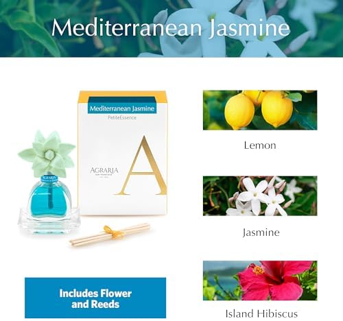 AGRARIA Mediterranean Jasmine PetiteEssence Flower & Reed Diffuser Set - Image 3