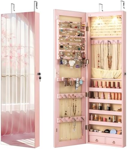 GIANTEX Wall or Door Mounted Jewelry Armoire with Full Length Mirror, 47.5" by Giantex