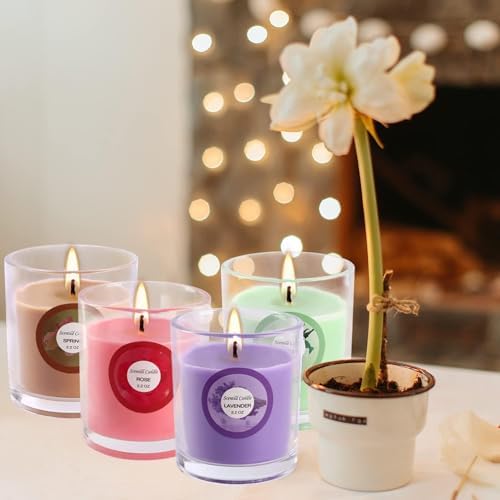 YOROXRG Scented Candles, Jasmine, Rose, Vanilla, Bergamot, fig, Lavender, Lemon, Spring,Strawberry, Rosemary, Aromatherapy Candles,Soy Wax Glass Jar Candle - 40 Pack - Image 5