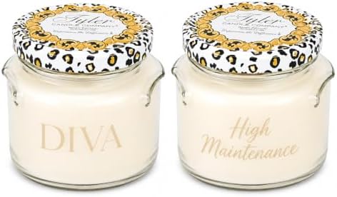 Diva & High Maintenance Scented Candle, 22 oz 2-Wick Soy Wax Jar, Large Highly Scented Candle Set Pack of 2, Long Burn 110–130 Hours, Home Fragrance Gift by Unknown