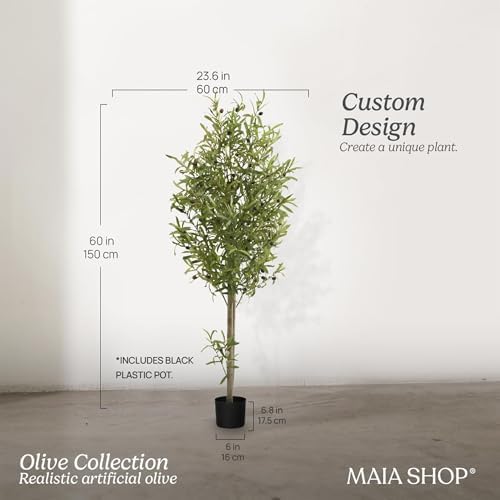 Maia Shop - 5ft Artificial Olive Tree - Faux Indoor Plant - Image 6