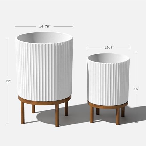 Veradek Demi Series Raised Duo Planters - Set of 2 Planters with Stands - Image 3