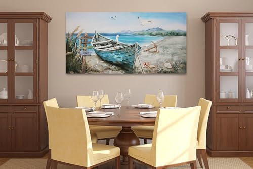 Anolyfi Nautical Wall Art Decor Coastal Artwork for Living Room 58"x29" - Image 7