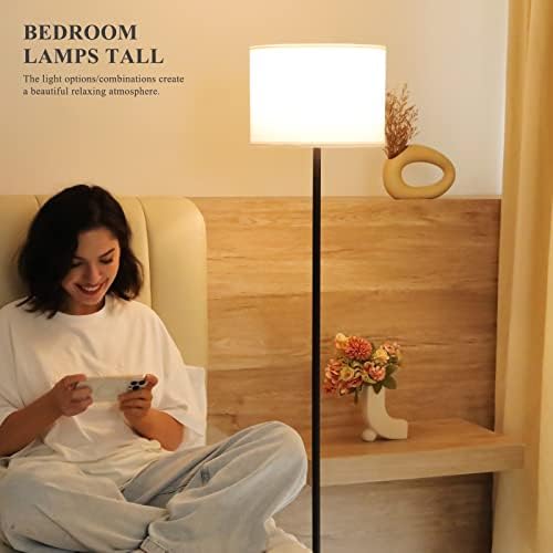 Modern Floor Lamp Simple Design with White Shade & Foot Pedal Switch - Image 4