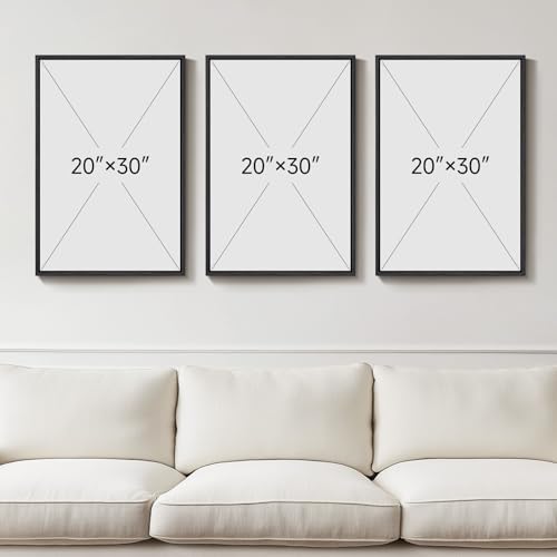 Framed Neutral Black and Beige Abstract Wall Art Set, 3 Piece Canvas Prints - Image 3