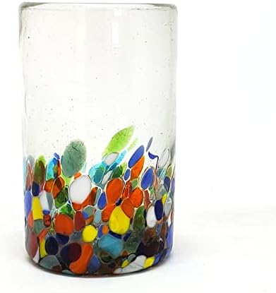 Clear & Confetti 14 oz Drinking Glasses (set of 6), Recycled Glass, Lead-free, Toxin-Free (Drinking) - Image 3