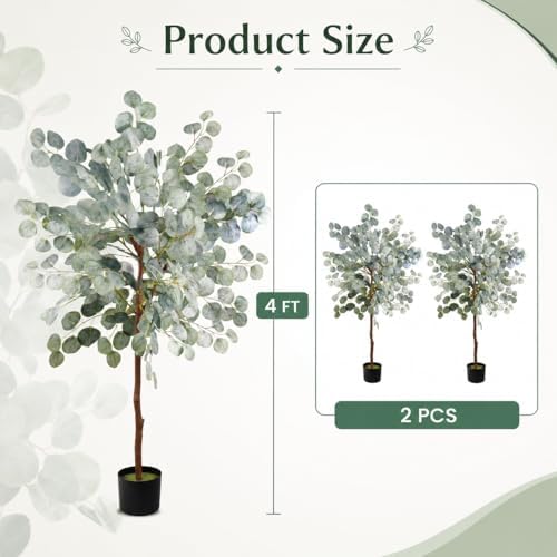 Artificial Eucalyptus Trees, 4FT, 2 Pack - Image 2