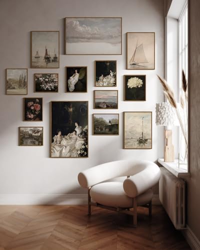InSimSea Framed Canvas Wall Art Vintage Decor, Home Decor Classical Oil Painting Cloud Study Large Wall Decorations for Living Room, Canvas Pictures Art for Bedroom Bathroom Gallery, 16"x24" - Image 4