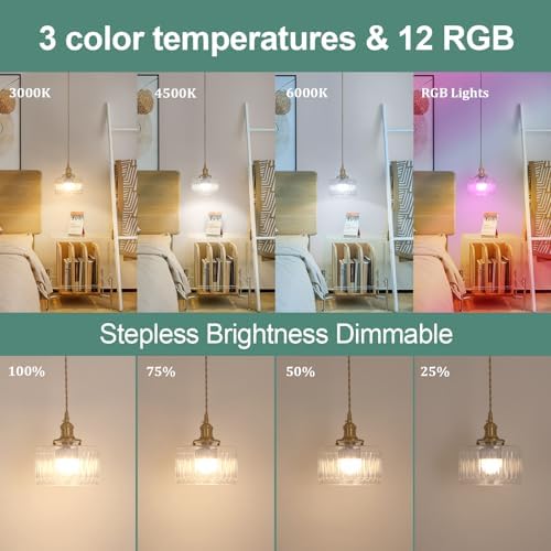 Shenmoyl Battery Operated Pendant Light 5000mAh Rechargeable Chandelier with Remote Control Wireless Adjustable Hanging Clear Striped Light for Kitchen Island Dining Room Hallway, 2 Pack - Image 4