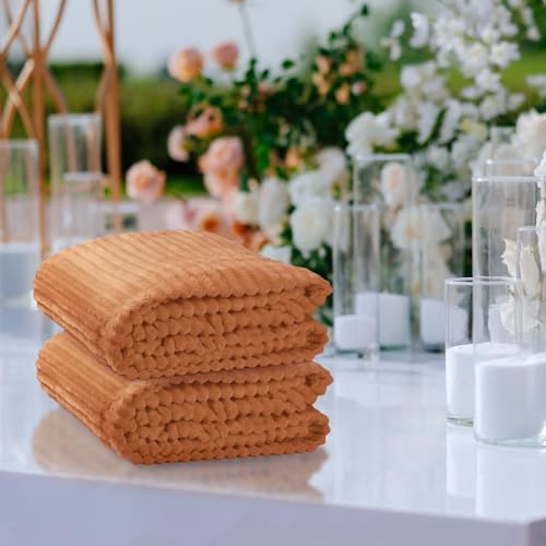 Buryeah 6 Pcs Flannel Blankets Bulk,Fall Outdoor Wedding, Orange - Image 6