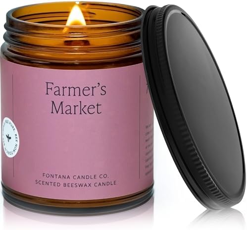 Fontana Candle Co Wood Wick Beeswax Candle, Farmer's Market by FontanaCandleCo
