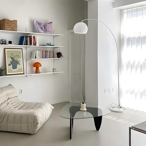 Mid Century Modern White Arc Floor Lamp for Living Room and Bedroom - Image 2