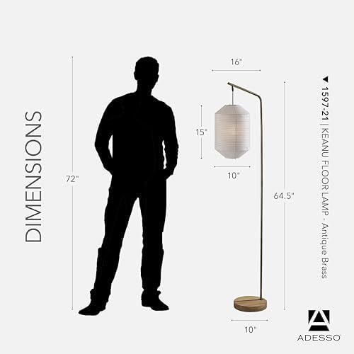 Antique Brass Floor Lamp - Keanu - Image 5