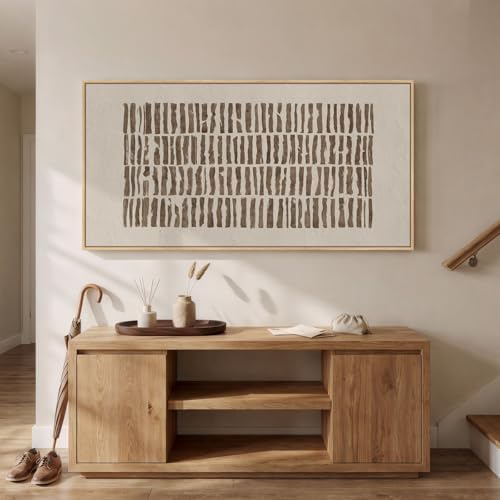 Large Framed Neutral Abstract Wall Art for Living Room, Horizontal 30x60 In - Image 4