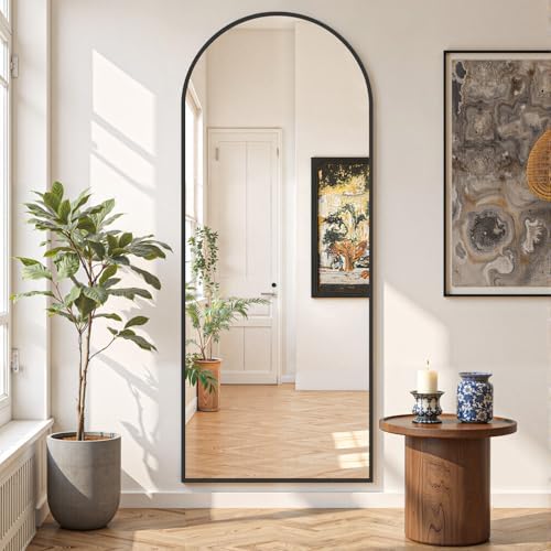 Mirror Full Length 65"x24", Arched Full Body Floor Mirrors with Stand - Image 2