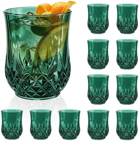12 Pack Plastic Stemless Wine Glasses, 12oz Unbreakable Wine Cups by LEYIQU
