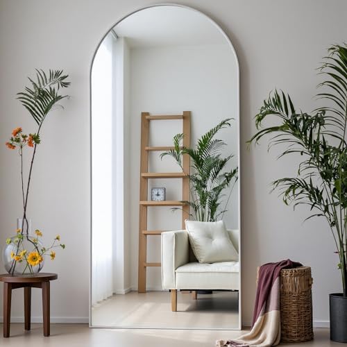 Dewfig Full Length Mirror, 70"x26" Arched Full Body Mirror, White - Image 2