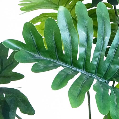 Artificial Tree in Modern Pattern Planter, Fake Philodendron Tree Silk Tree for Indoor and Outdoor Home Decoration - 70" Overall Tall (Plant Pot Plus Tree) - Image 4