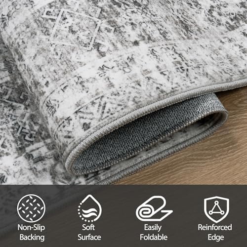 Aelenmu 10x14 Area Rugs for Living Room Washable Dining Room Grey - Image 4