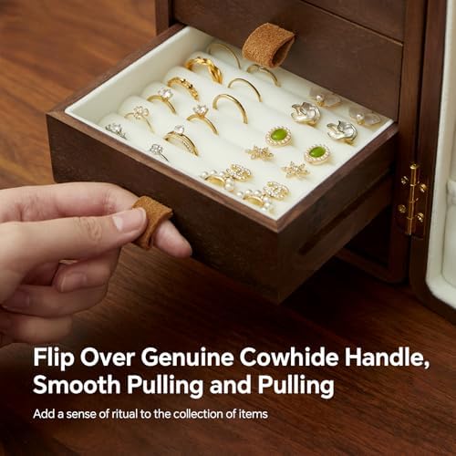 Black Walnut Solid Wood Cabinet Jewelry Box, Large - Image 5