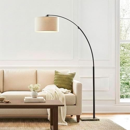 Brightech Logan Arc Floor Lamp, Bright Standing Lamp for Living Rooms, Offices & Bedrooms, Modern Living Room Décor, Tall Hanging Floor Lamp for Reading and More – Black - Image 2