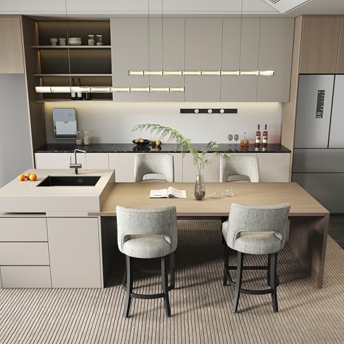 VKNOW Bar Stools Set of 4, 26" Upholstered Counter Height Bar Stools - Image 7