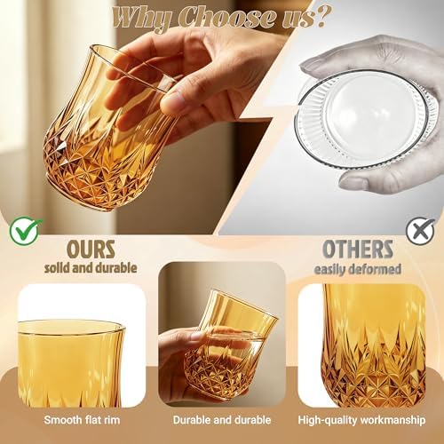 100 Pack Plastic Stemless Wine Glasses, 12oz Unbreakable Wine Cups - Image 3