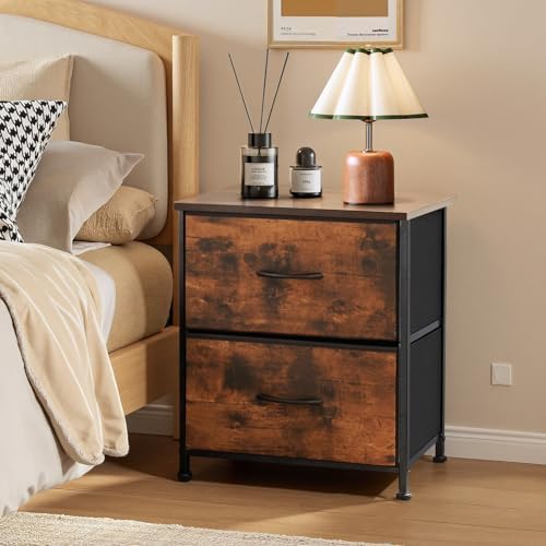 Nightstand Small 2 Drawer Dresser End Table Bedside Furniture - Image 2