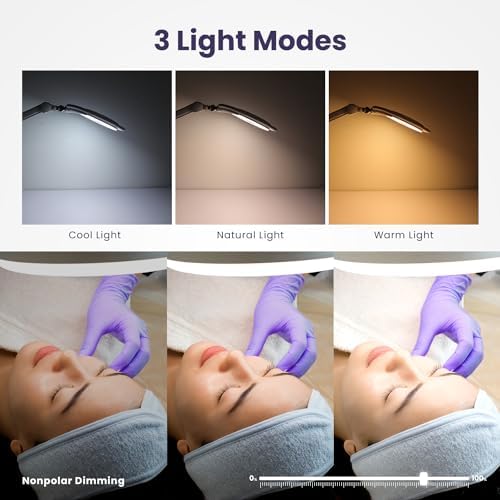 Neatfi 1,000 Lumens | LED Magnifying Lamp with Clamp | Dimmable | 3X Magnification | 3000K–6500K Light | Includes Microfiber Cloth | Light for Reading, Sewing & Crafts (White-4, 8-Diopter) - Image 4