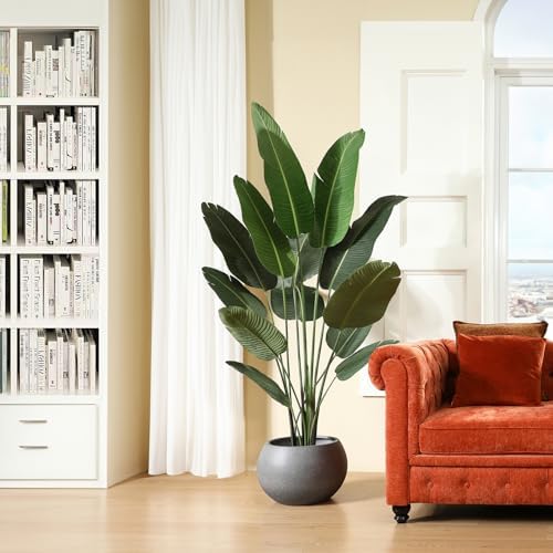 Ferrgoal 6ft Bird of Paradise Artificial Plant with Basket - Image 2