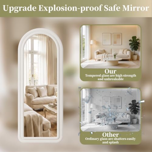 Koonmi 63"x24" Arched Full Length Mirror, Floor Mirror with Stand - Image 4