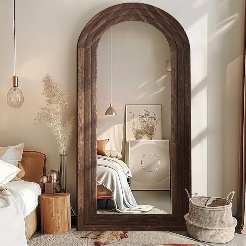 ZHUNFA Arched Full Length Mirror with Solid Wood Frame - Image 7
