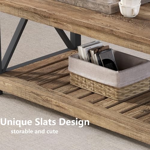 ChooChoo 40" Farmhouse Coffee Table with A-Frame Design for Living Room - Image 7