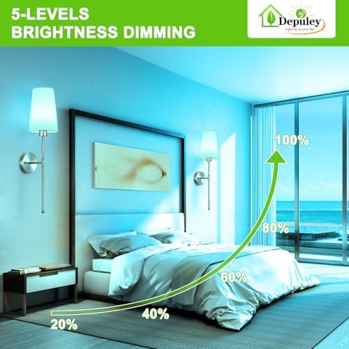Depuley Battery Operated Wall Sconce: 27" Set of 2 Wireless Wall Lights with Remote for Bedroom - Rechargeable 15 Colors Wall Lamp for Living Room Hallway Decor - Brushed Nickel - Image 5