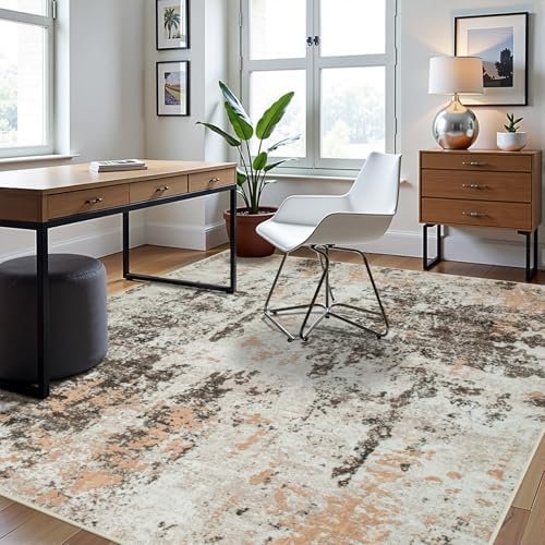 6x9 Area Rugs for Living Room Washable Bedroom Dining Room Brown Beige - Image 3