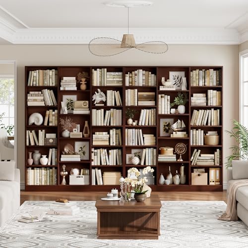 FACBOTALL Triple Wide Bookshelf, Large Bookshelf with 17 Display Shelves - Image 4