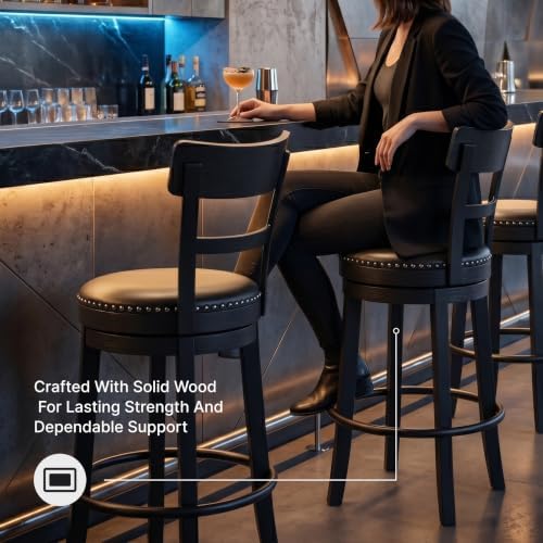 Signature Design by Ashley 30" Swivel Bar Height Bar Stool, Antiqued Black - Image 6