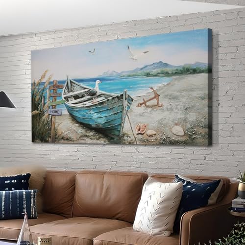 Anolyfi Nautical Wall Art Decor Coastal Artwork for Living Room 48"x24" by Anolyfi
