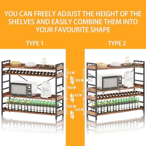 HCHQHS 4 Tier Bookshelf, Adjustable Industrial Bookcase, Vertical Tall Book Shelf, Wood and Black Metal Open Bookshelves for Home Office, Living Room, Bedroom - Image 4