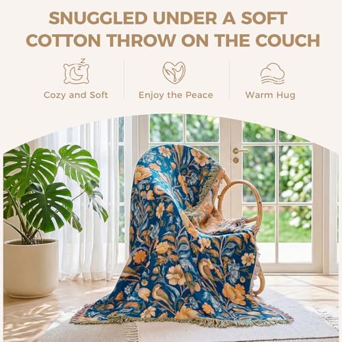 LUTBM Boho Throw Blanket for Bed 60"x80", All Season Cotton Couch Blankets - Image 5