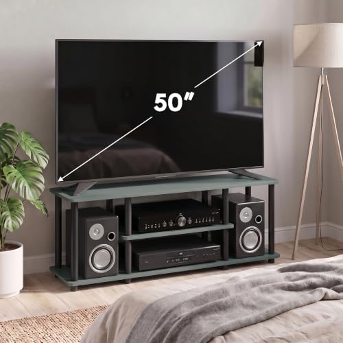 Furinno Turn-N-Tube 3-Tier Toolless Assembly TV Stand, Sage Green - Image 2