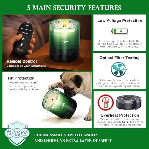 Scented Candle with Remote Ignite,Smart Scented Candle with Multiple Protection Functions,Highly Scented & Long Lasting(Burning 35H,North American Pine Needles) - Image 5